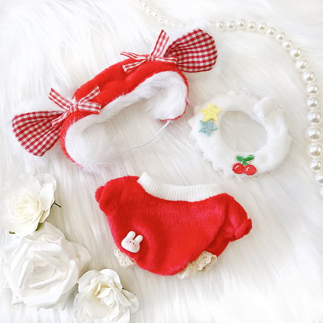 【ぬい服】ぬいぐるみ着ぐるみ＆垂れ耳付き ヘッドドレスセット10~15cm用【推し活グッズ】