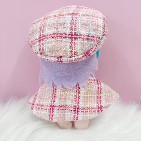 ぬい服　ツイード  ベレー帽&ケープ 15cm用【推し活グッズ】
