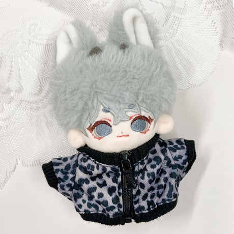 【ぬい服】ヒョウ柄ジャケット　10cmぬいぐるみ用