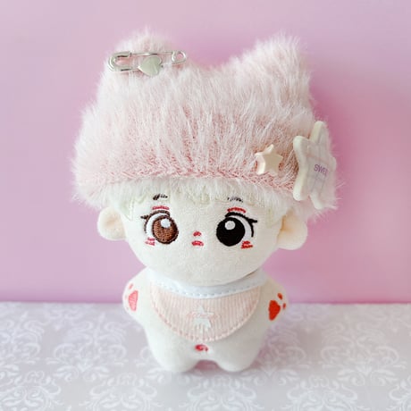 ぬい服　ぬいぐるみ用猫耳ニット帽&スタイセット【10cm用】【推し活グッズ】