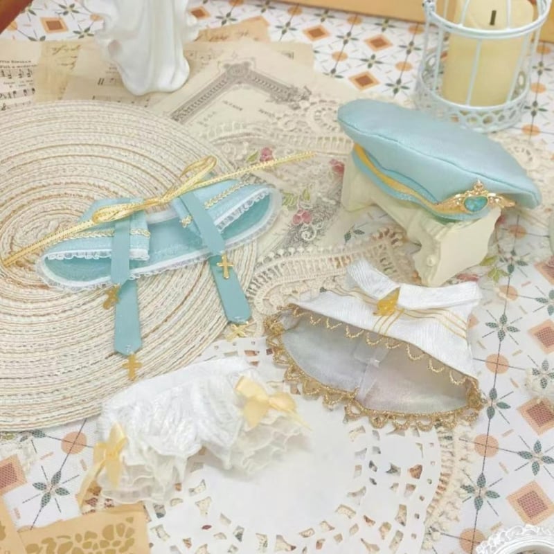 ぬい服】ベレー帽&ケープ&シャツ&パンツ4点セット 10〜15cm用