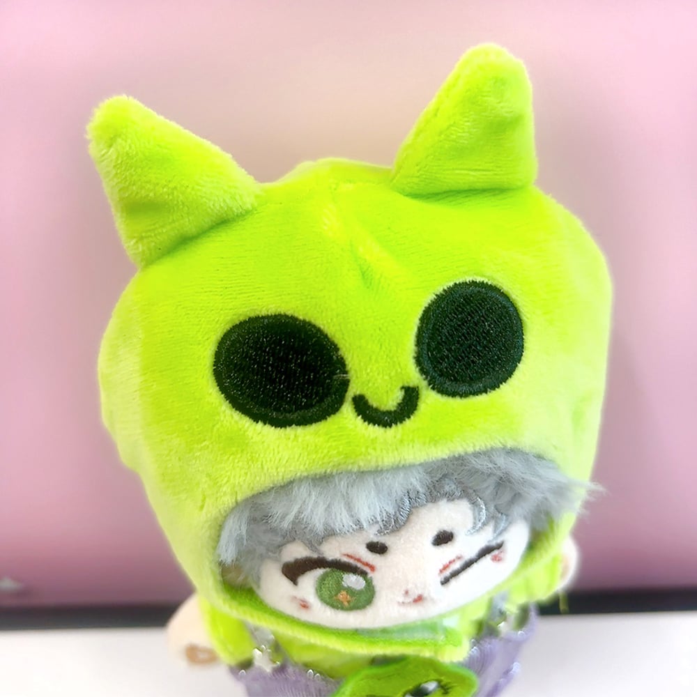 ぬい服 ♡ 10cm ♡ 着ぐるみ ♡ s64 ぬい服】着ぐるみキャップ&シャツ&サロペットセット【宇宙人】 10cm用