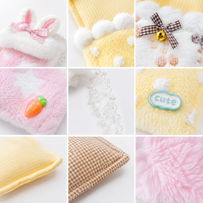 全3種】ぬい服 お布団＆ヘッドバンド 2点セット 10cm用【推し活グッズ