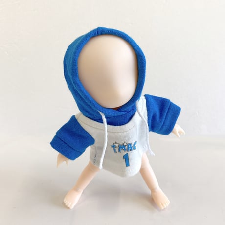 【ぬい服】バスケビブス風パーカー　細身のぬいぐるみ・ドール用