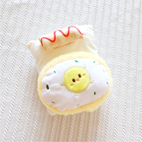 【ぬい服】ぬいぐるみ用ふわふわお布団 【ハンバーガー・目玉焼き】10〜15cm 用【推し活グッズ】