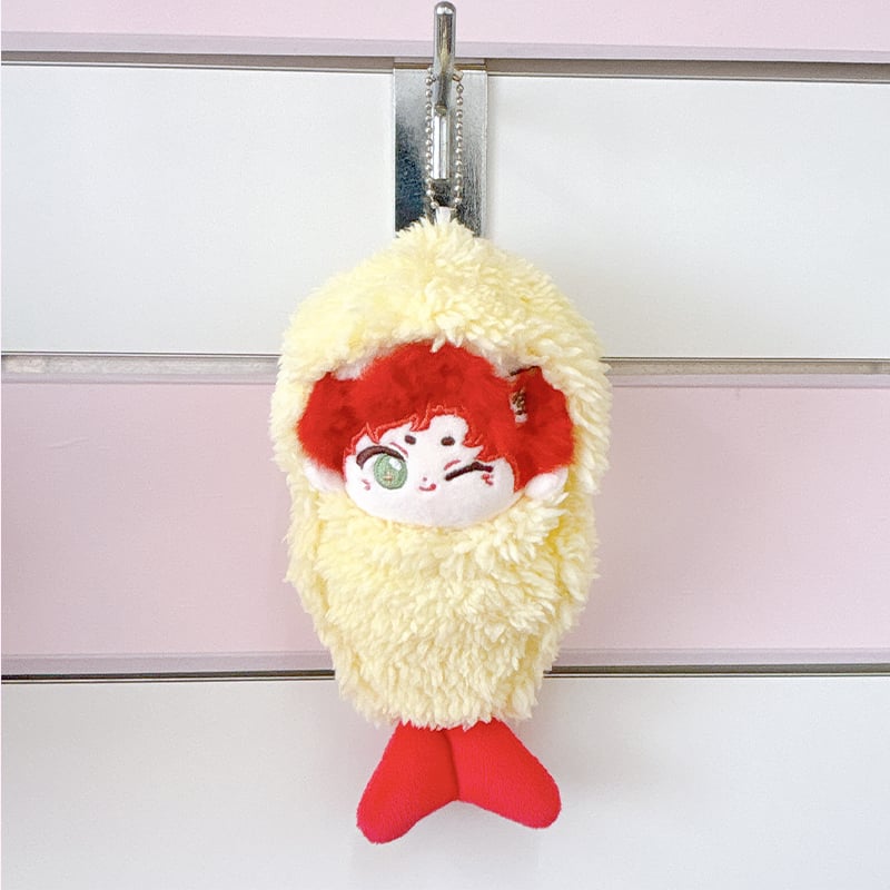 シ*イ様 エビフライさんのキーホルダー◎編みぐるみ 瑶萌くん (エビフライ着ぐるみver.)アクリルキーホルダー 丸型