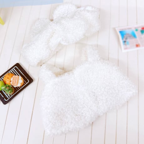 【ぬい服】くま耳ヘッドバンド&サロペットセット【20cm用】【推し活グッズ】