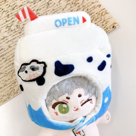 【ぬい服】牛乳パック型ぬいぐるみ用着ぐるみキャップ　10cm用【推し活グッズ】
