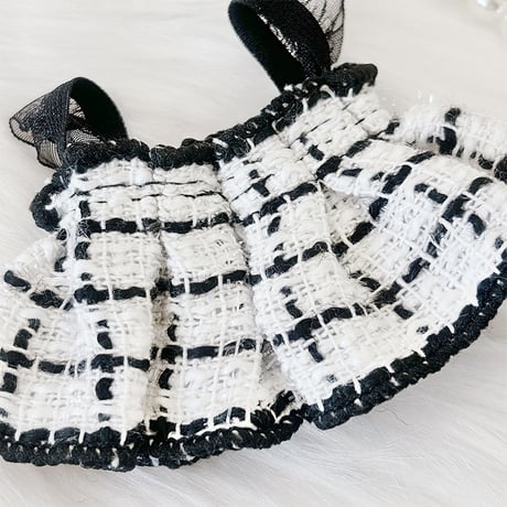 【ぬい服】 ぬいぐるみ用ツイードワンピース 【10~15cm用】【推し活グッズ】