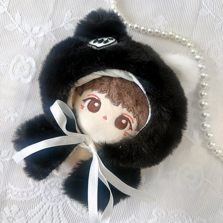 【ぬい服】ふわふわ猫ポンチョ【10~15cm用】【推し活グッズ】
