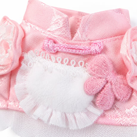 【10cmぬい服】中華風お団子ヘア＆フリルワンピセット（ピンク / パープル）