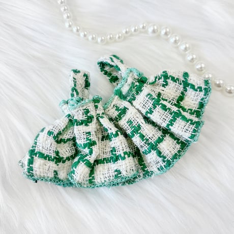 【ぬい服】 ぬいぐるみ用ツイードワンピース 【10~15cm用】【推し活グッズ】
