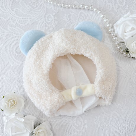 【ぬい服】ぬいぐるみ用もこもこボア着ぐるみキャップ【20cm用】【推し活グッズ】