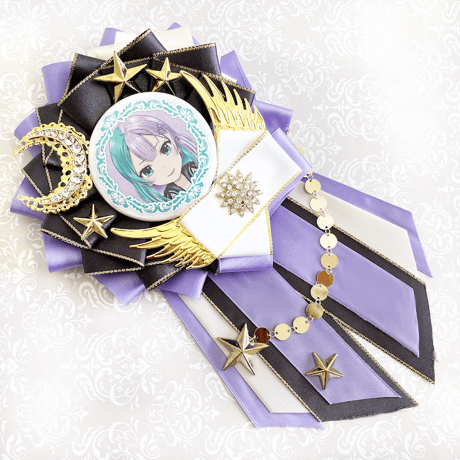 【缶バッジ 痛ロゼット 推し活グッズ】月と星ロゼット