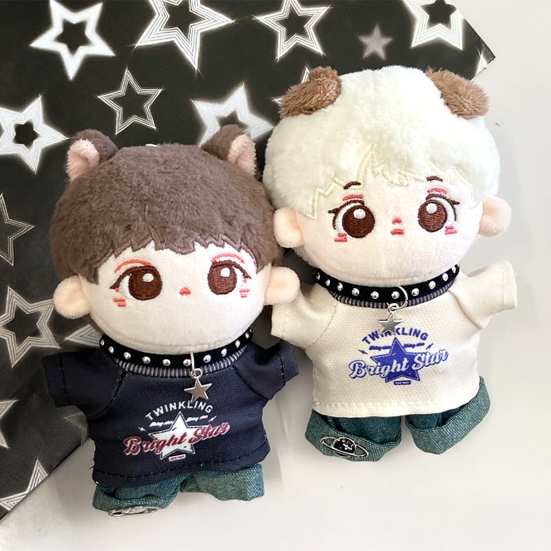 ぬい服】グラフィックTシャツ&ジーパン&チョーカーセット 10cm用