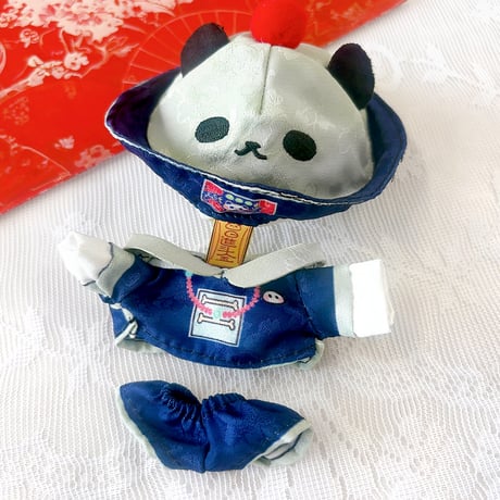【ぬい服】ぬいぐるみ用パンダ帽子&チャイナ服セット　10cm用【推し活グッズ】