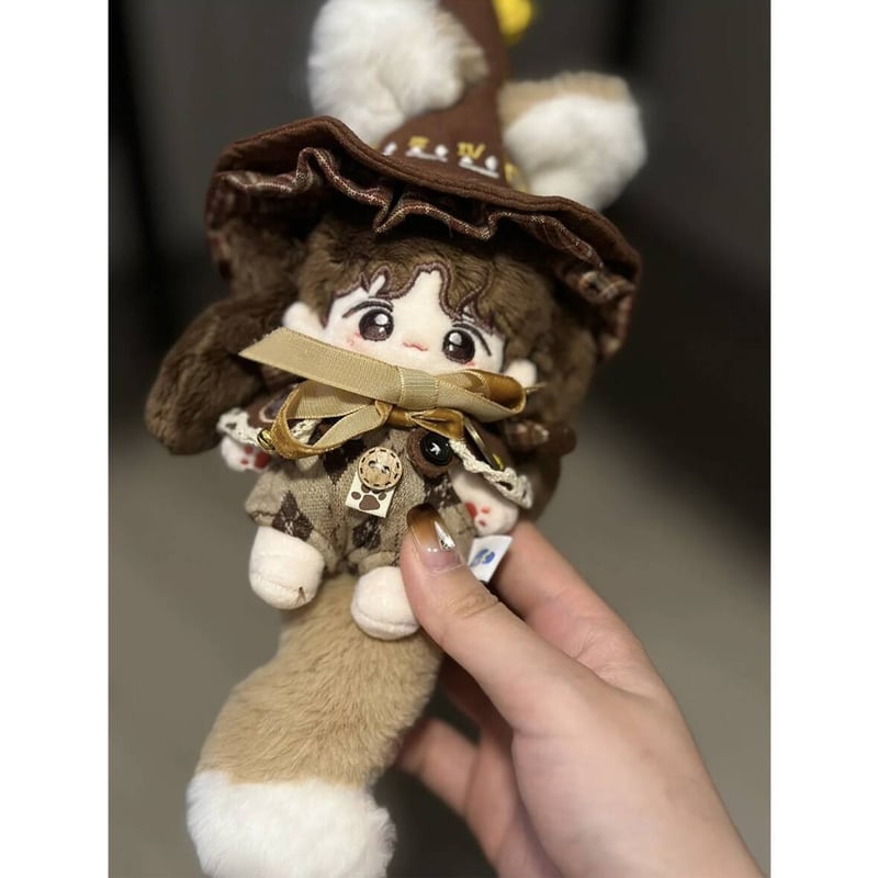 ぬい服】魔法使いぬい服【帽子&尻尾&サロペット&衿セット】10cm用