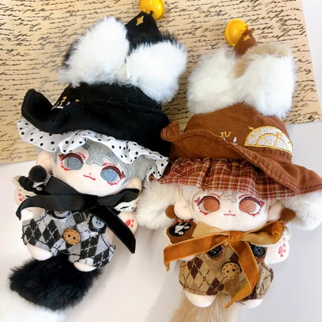 【ぬい服】魔法使いぬい服【帽子&尻尾&サロペット&衿セット】10cm用【推し活グッズ】