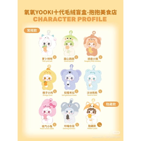 【呀咧呀咧文创】 yooki 第10弾　食べ物シリーズ　ぬいぐるみ　ブラインドボックス　【アートトイ】