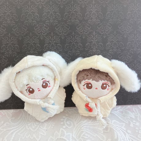 【ぬい服】ぬいぐるみ用うさ耳パーカー(10cm用)