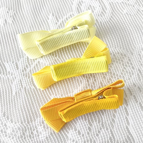 ミニリボンクリップ3色セット【推し活グッズ・ヘアメ・参戦ヘア・地雷系・量産型】