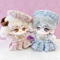 【ぬい服】 ツイードぬい服【10~15cm用】 ワンピース・シャツ・ベレー帽・ネックレス 4点セット【推し活グッズ】