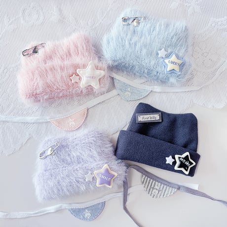 ぬい服　ぬいぐるみ用猫耳ニット帽&スタイセット【10cm用】【推し活グッズ】