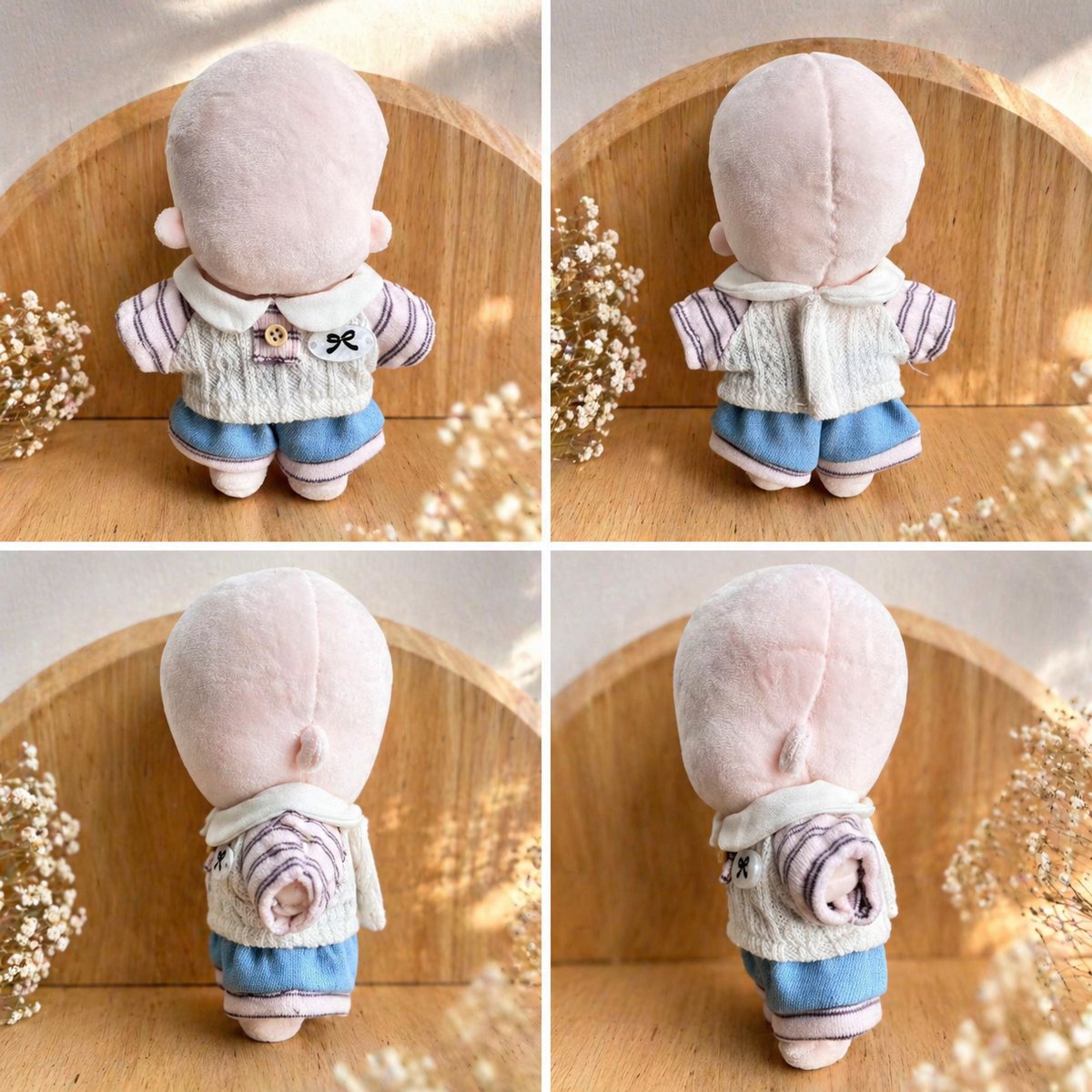 10cmぬいぐるみ用 ぬい服 2点セットカジュアル ニットベスト・ショート