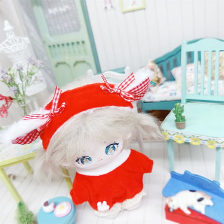 【ぬい服】ぬいぐるみ着ぐるみ＆垂れ耳付き ヘッドドレスセット10~15cm用【推し活グッズ】