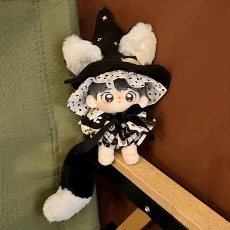 【ぬい服】魔法使いぬい服【帽子&尻尾&サロペット&衿セット】10cm用【推し活グッズ】