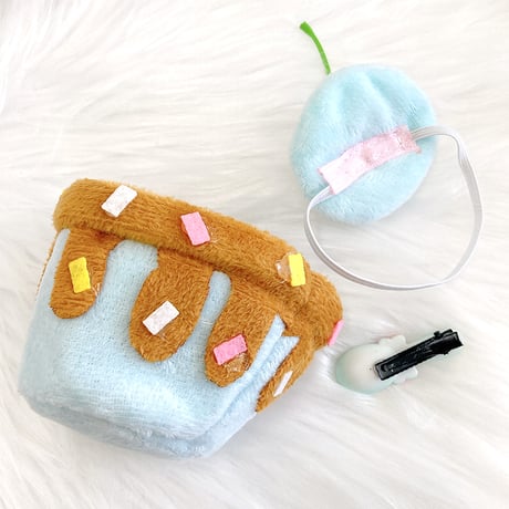 【ぬい服】チョコミントケーキ型ぬい服　10cm用【推し活グッズ】
