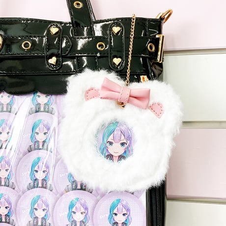 【SEVEN MOON】ふわふわ缶バッジケース【くま】 推し活グッズ
