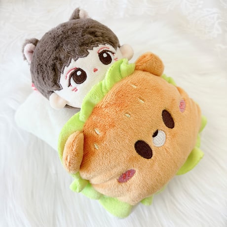 【ぬい服】ぬいぐるみ用ふわふわお布団 【ハンバーガー・目玉焼き】10〜15cm 用【推し活グッズ】