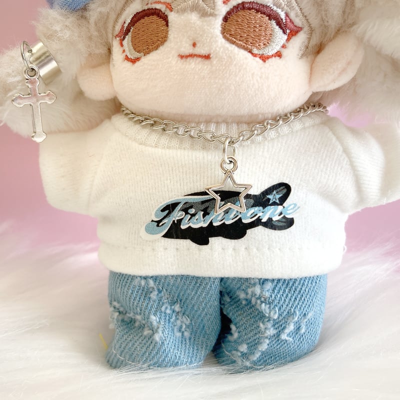 ぬい服】ニット帽&Tシャツ&パンツ&ネックレスセット 10cm用 | G.triGer