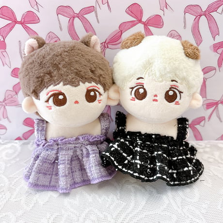 【ぬい服】 ぬいぐるみ用ツイードワンピース 【10~15cm用】【推し活グッズ】