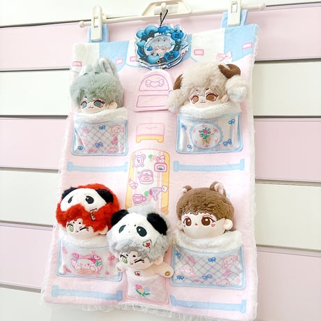 ぬいぐるみ用お布団ウォールポケット【10~15cm用】【推し活グッズ】
