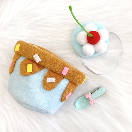 【ぬい服】チョコミントケーキ型ぬい服　10cm用【推し活グッズ】