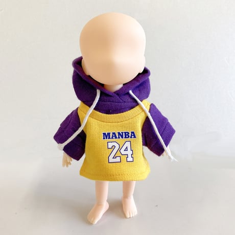 【ぬい服】バスケビブス風パーカー　細身のぬいぐるみ・ドール用