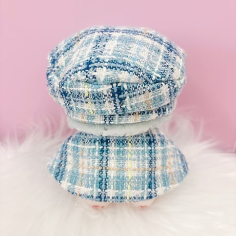 ぬい服　ツイード  ベレー帽&ケープ 10cm用【推し活グッズ】