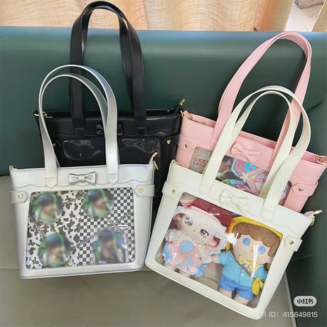 【Seraphim】リボン付きフェイクレザー痛バッグ【推し活グッズ】