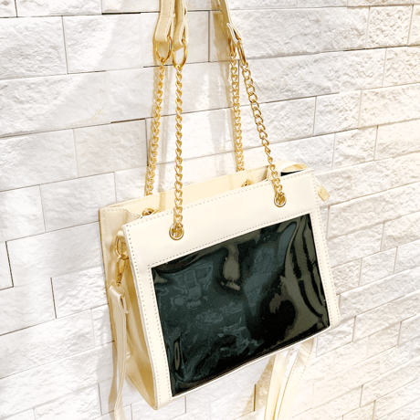 フェイクレザースクエア痛バッグ