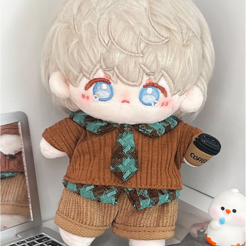 ぬい服 ネクタイ付きシャツ&パンツセット 10cm用【推し活グッズ】 | G