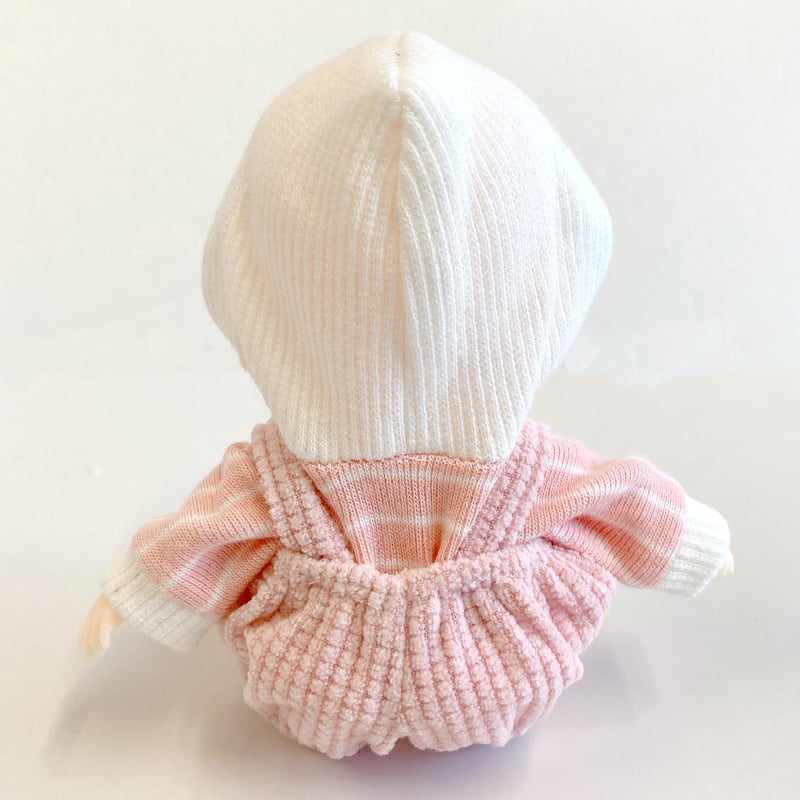 ぬい服】ワッペン付きカラフルオーバーオール 細身のぬいぐるみ