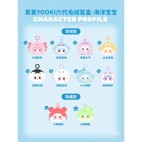 yooki ぬいぐるみ 第6弾：オーシャンベイビー全10種紹介