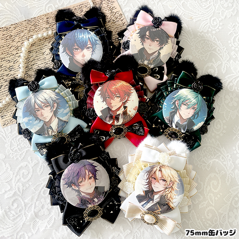 G.triGerオリジナル 推し活グッズ】うさ耳付き 痛ロゼット【缶バッジ