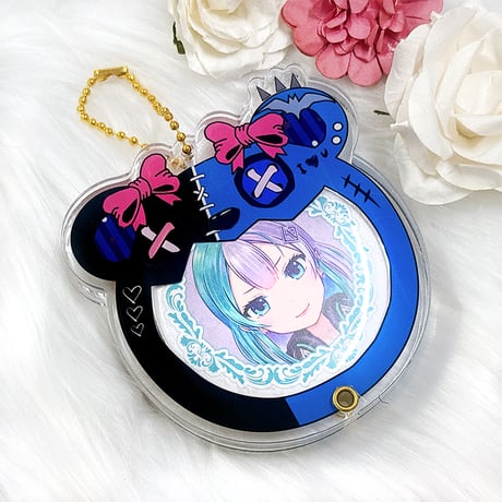 【G.triGerオリジナル 推し活グッズ】缶バッジ用アクリルフレーム 【地雷系くま】58mm用