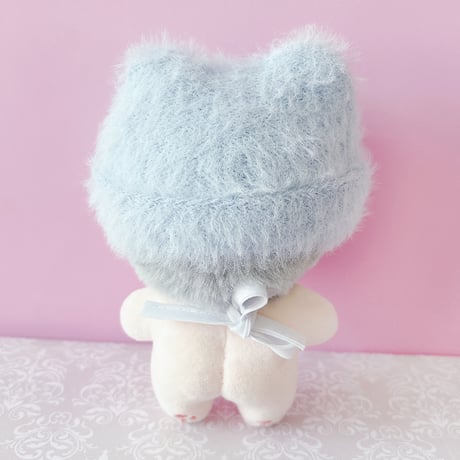 ぬい服　ぬいぐるみ用猫耳ニット帽&スタイセット【10cm用】【推し活グッズ】