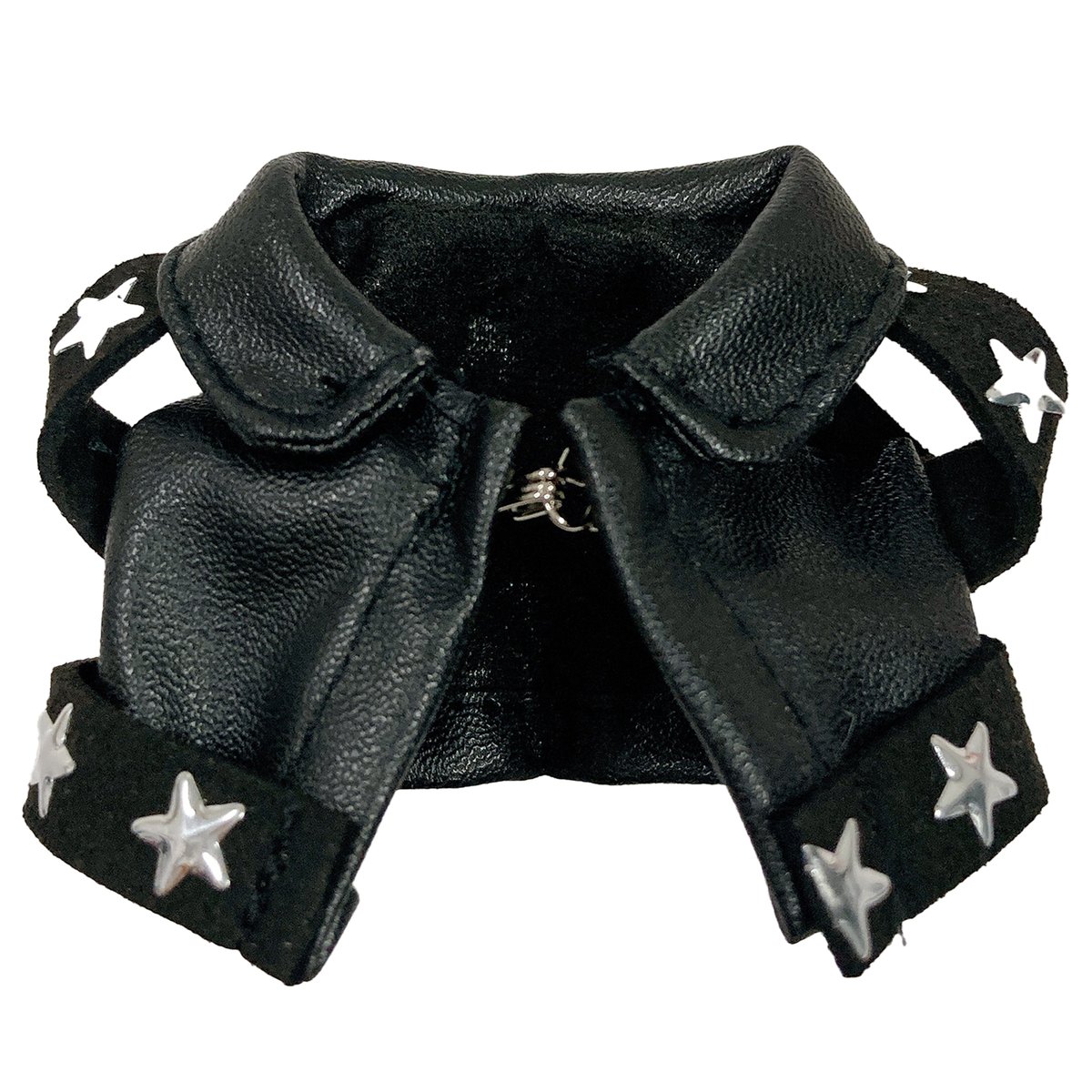 ぬい服】スタッズ風スター付きフェイクレザージャケット 10cm