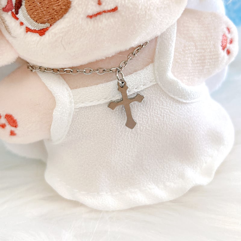 miページ ぬい服 天使の輪+天使の羽 1点 ぬい服】天使の輪&羽付きワンピース 10cm用【推し活グッズ】 | G