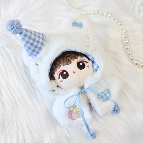 【ぬい服】 ぬいぐるみ用ふわふわくまポンチョ【10~15cm 用】【推し活グッズ】
